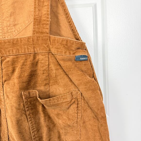 Toad&Co Women's S Brown Karuna Corduroy Wide-Leg Organic Cotton/Hemp Overalls - Picture 6 of 13